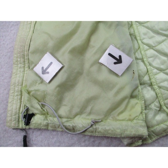 North Face ThermoBall Jacket Womens Medium Light Green Quilted Zip Outdoor Stain - Picture 6 of 13